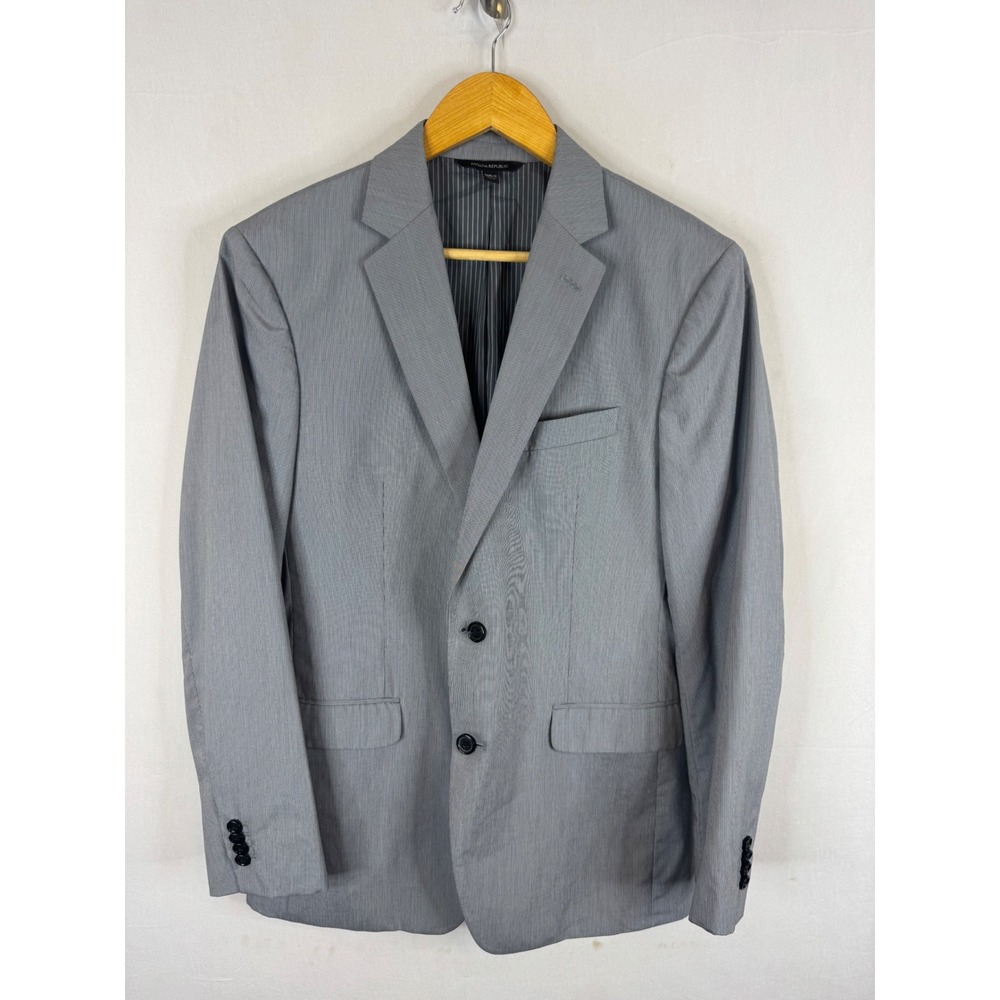 Banana Republic Mens 38R Standard Fit Grey Havana Fabric Wool Blazer Jacket
